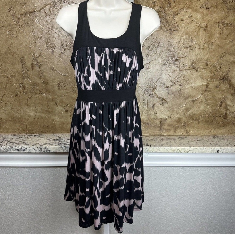 Wish Size Large L Black Brown Animal Print‎ Dress Tank Sundress